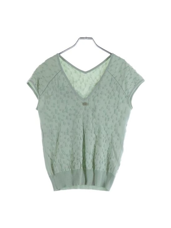 Chanel Shoes - Chanel No Sleeve Knit Light Green Flat